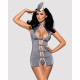 Еротичний костюм стюардеси Obsessive Stewardess 3 pcs costume сірий L/XL