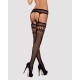 Чулки-стокинги с комбинированной сеткой Obsessive Garter stockings S214 черные S/M/L