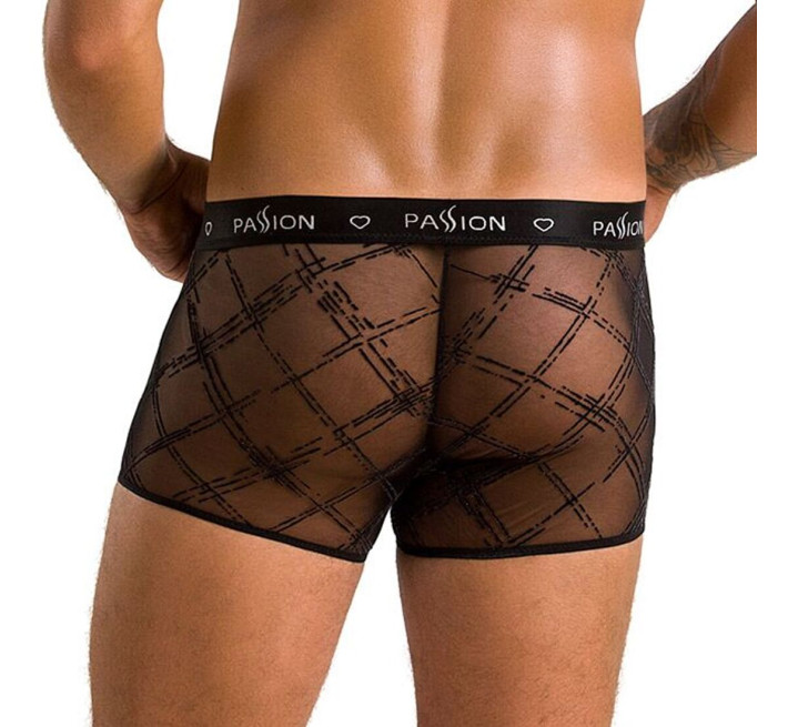 Чоловічі прозорі боксери Passion 032 Short James Black XXL/XXXL