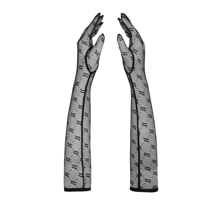 Длинные сетчатые перчатки Obsessive Obsessivia gloves черные One size