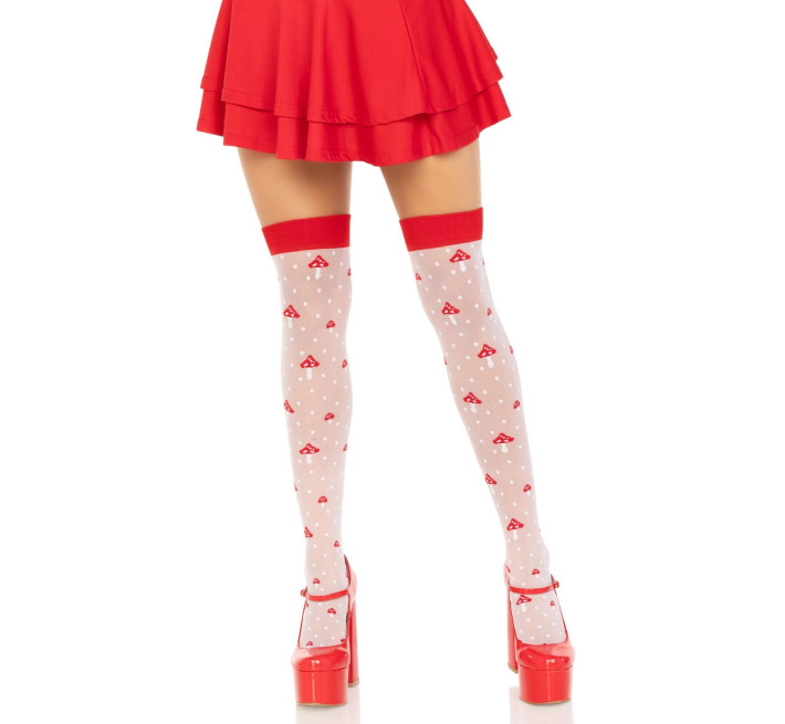 Панчохи Leg Avenue Polka Dot Mushroom Thigh Highs One Size