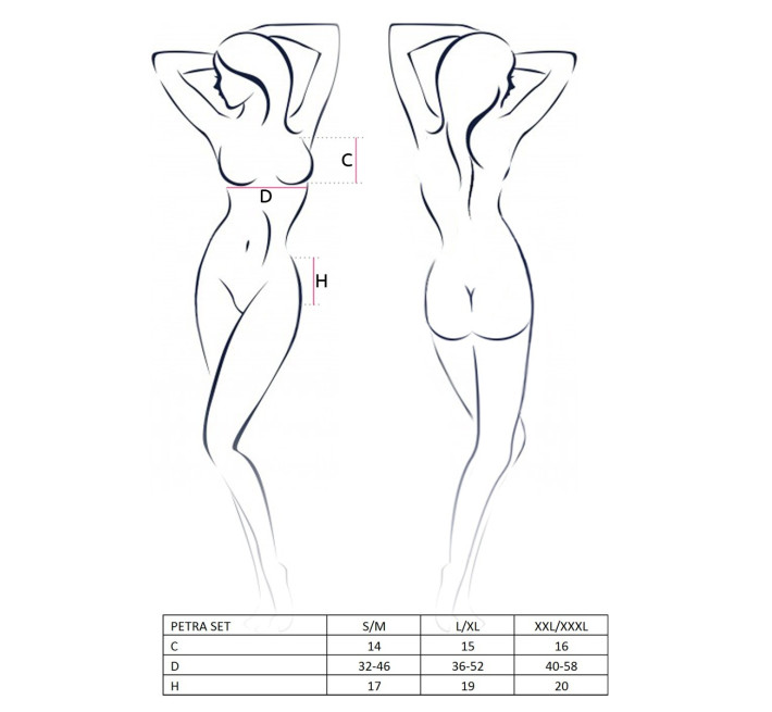 Еротичний комплект Passion PETRA SET XXL/XXXL Чорний