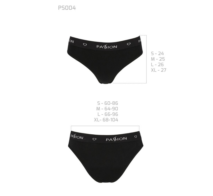 Трусики-сліпи з бавовни та еластаном Passion PS004 PANTIES S, black