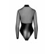 Боди Noir Handmade F321 Edge, XXL, низ под латекс, верх сетка, молния на все тело, декор кольца