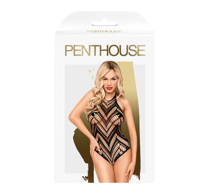 Боди с геометрическим орнаментом Penthouse Go Hotter Черный XL