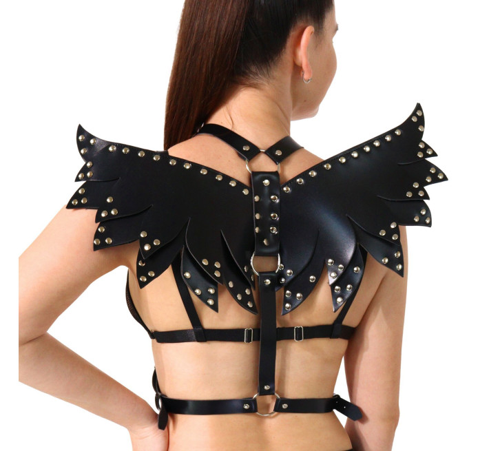 Женская портупея Art of Sex - Wings черная L-2XL, экокожа