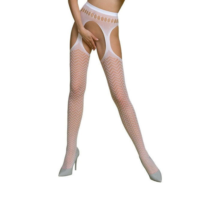 Еротичні колготки-бодістокінг Passion ECO S002 white