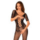 Сетчатый бодистокинг с цветочным рисунком Obsessive Bodystocking F238 черный S/M/L