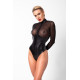 Боди Noir Handmade F321 Edge, XXL, низ под латекс, верх сетка, молния на все тело, декор кольца