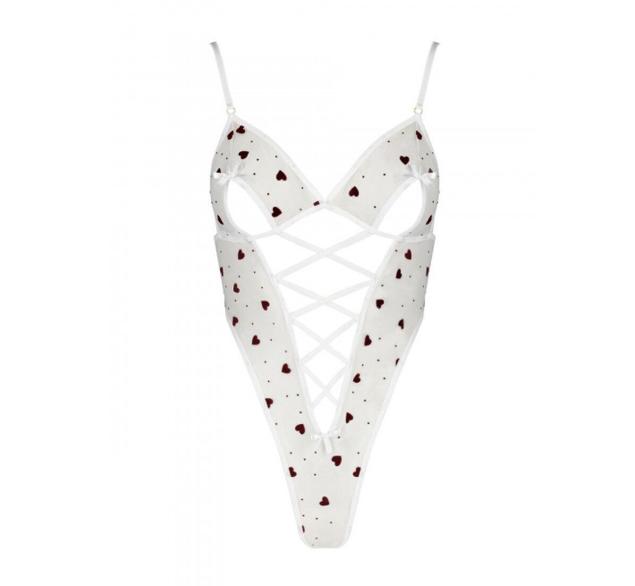 Еротичний боді з малюнком Passion LOVELIA BODY white XXL/XXXL