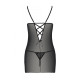 Рубашка с вырезами на груди + стринги Passion LOVELIA CHEMISE black L/XL