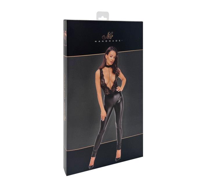Комбинезон Noir Handmade F298 Libido, M, под латекс, кружевной верх, чокер, съемные бусы, доступ