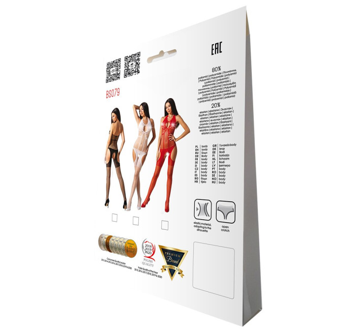 Бодистокинг с имитацией чулок Passion BS079 black