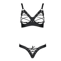 Комплект из экокожи Passion CELINE BIKINI black L/XL