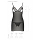 Рубашка с вырезами на груди + стринги Passion LOVELIA CHEMISE black L/XL