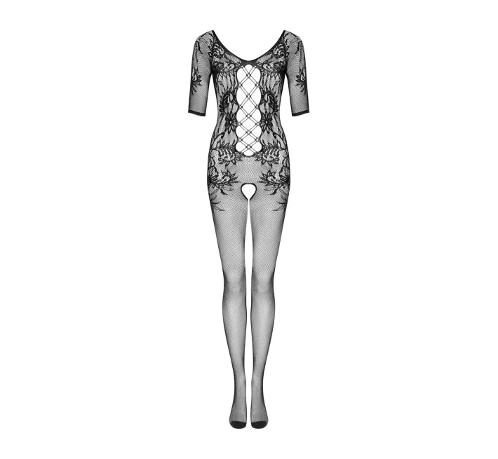 Сетчатый бодистокинг с цветочным рисунком Obsessive Bodystocking F238 черный S/M/L