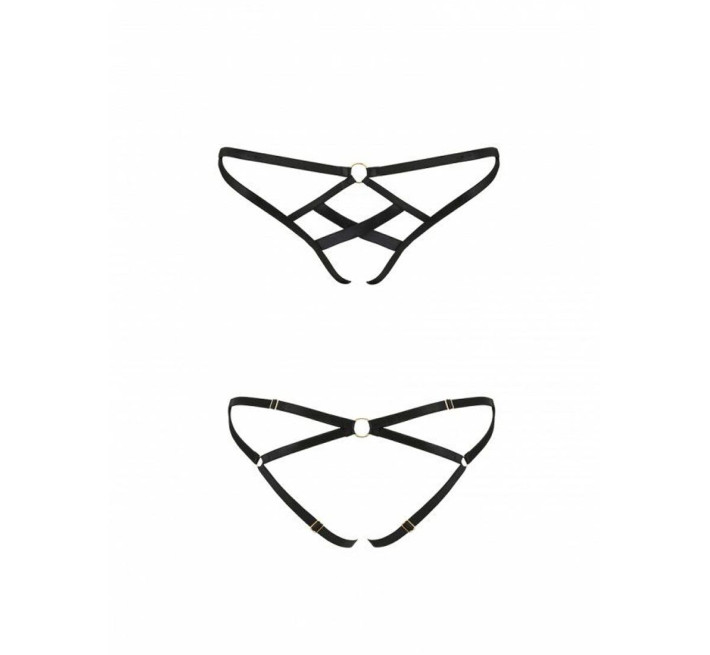 Трусики со стрепом Passion Exclusive Nicky Thong black S/M