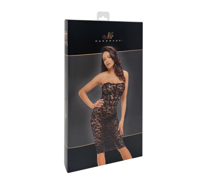 Платье Noir Handmade F301 Catalyst, L, black, миди, кружево, открытые плечи, шнуровка на спине