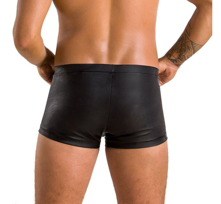 Чоловічі шкіряні боксери з клапаном Passion 050 Short Patrick Black L/XL