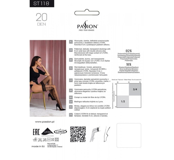 Панчохи Passion ST118 чорні 3/4