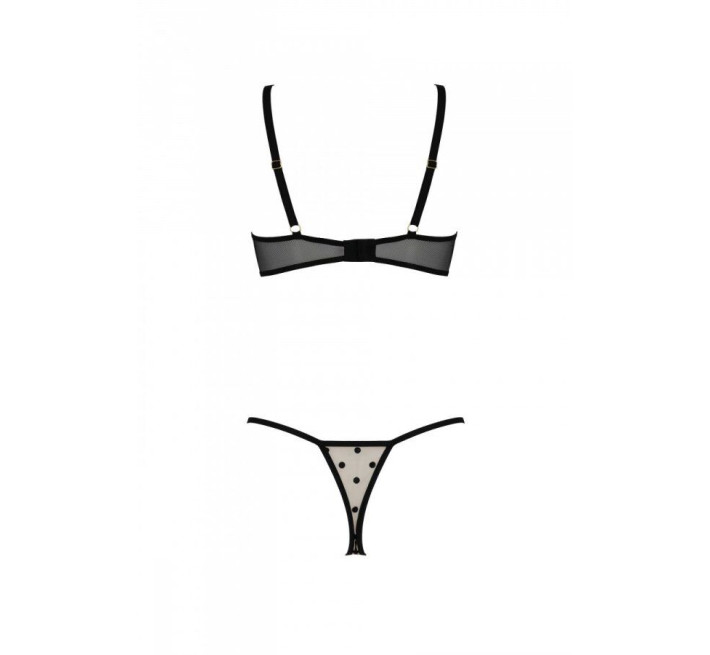 Эротический комплект Passion MARINA SET WITH OPEN BRA, S/M, beige, открытые чашки