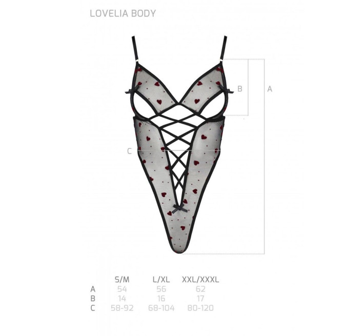 Эротический боди с рисунком Passion LOVELIA BODY black L/XL