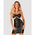 Платье под змеиную кожу Obsessive Vivianty dress черное XS/S