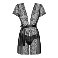 Пеньюар Obsessive Alluria peignoir & thong L/XL Пеньюар Obsessive Alluria peignoir & thong L/XL