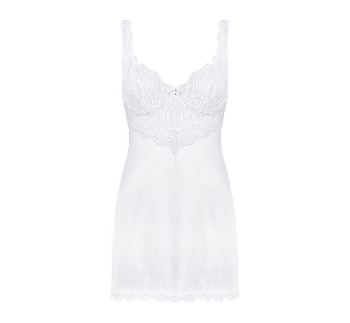 Сорочка Obsessive Amor Blanco underwire chemise & thong white S/M