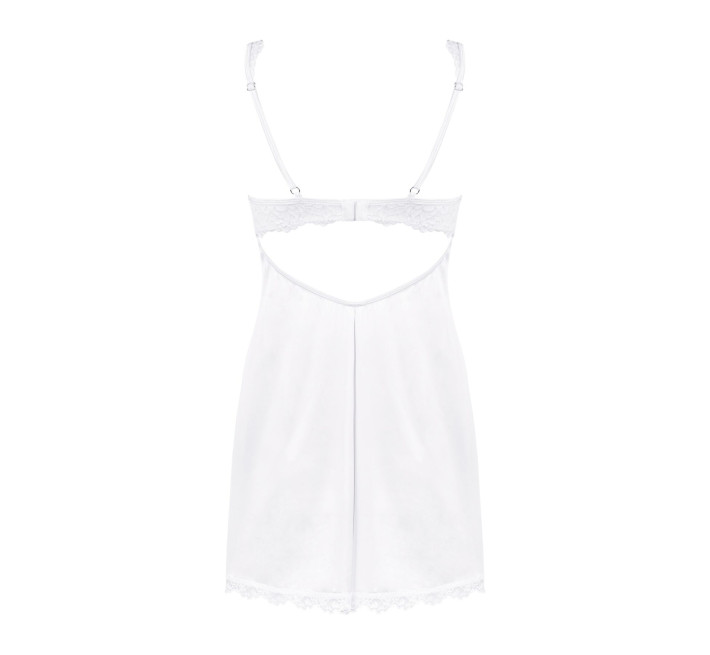 Сорочка Obsessive Amor Blanco underwire chemise & thong white S/M