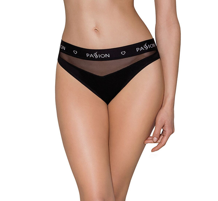 Трусики с прозрачной вставкой Passion PS006 PANTIES L, black