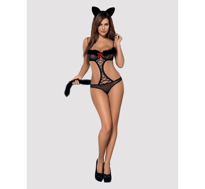 Эротический костюм гепарда Obsessive Gepardina 3 pcs costume черный L/XL