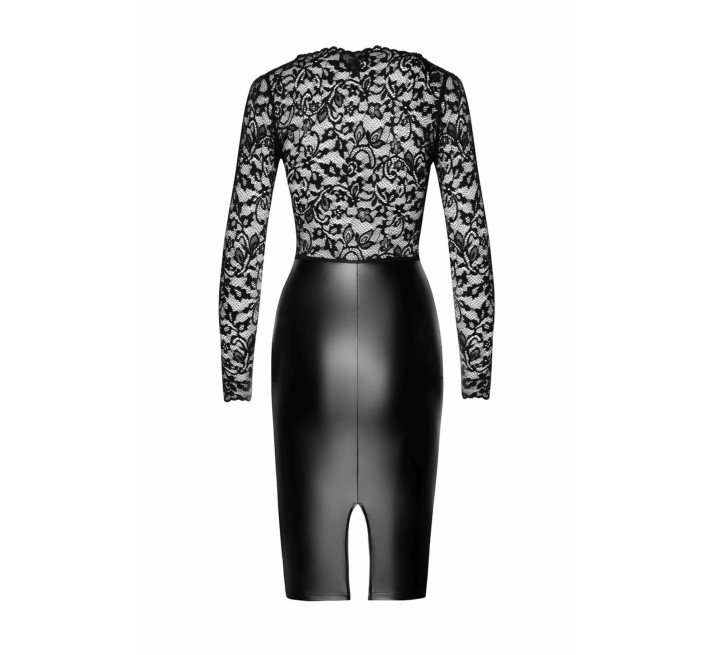 Платье Noir Handmade F295 Euphoria, 3XL, black, кружево, глубокое декольте, юбка миди под латекс