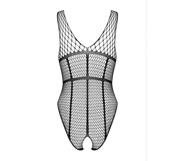 Бодістокінг із великої сітки з доступом Obsessive B117 teddy чорний S/M/L