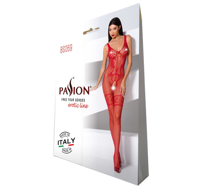 Бодистокинг Passion BS069 Красный S/M/L