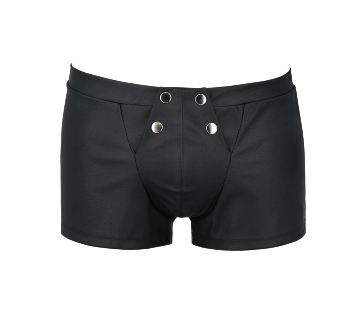 Чоловічі шкіряні боксери з клапаном Passion 050 Short Patrick Black L/XL