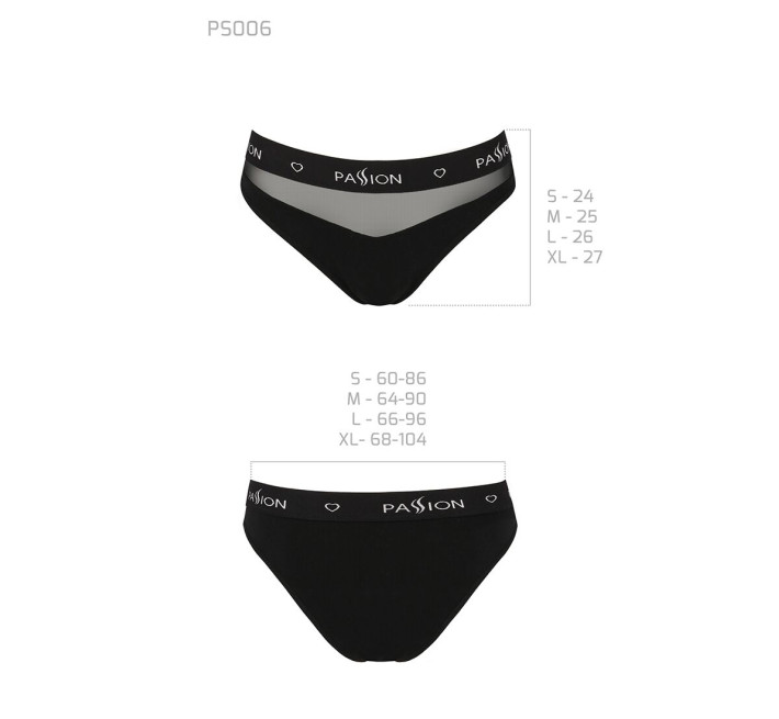 Трусики с прозрачной вставкой Passion PS006 PANTIES L, black