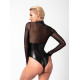 Боди Noir Handmade F321 Edge, XXL, низ под латекс, верх сетка, молния на все тело, декор кольца