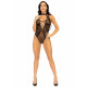 Боди Leg Avenue Net and lace halter bodysuit Black OS