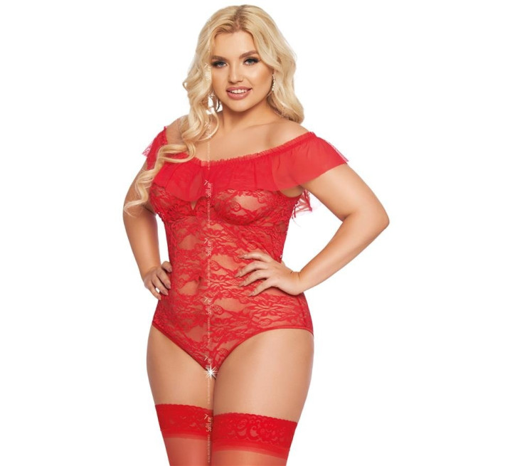 Боди SoftLine Kamila Красное 3XL