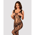 Сітчастий бодістокінг з вирізами та малюнком Obsessive Bodystocking G328 чорний S/M/L