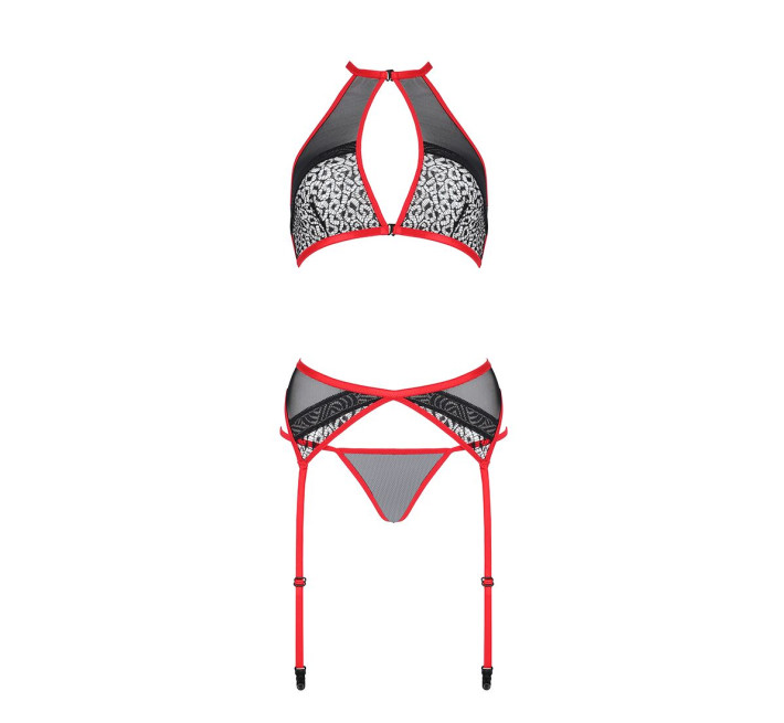 Комплект белья Passion SATARA SET red XXL/XXXL