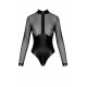 Боди Noir Handmade F321 Edge, XXL, низ под латекс, верх сетка, молния на все тело, декор кольца