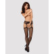 Сетчатые чулки-стокинги с узором на ягодицах Obsessive Garter stockings S232 черные S/M/L