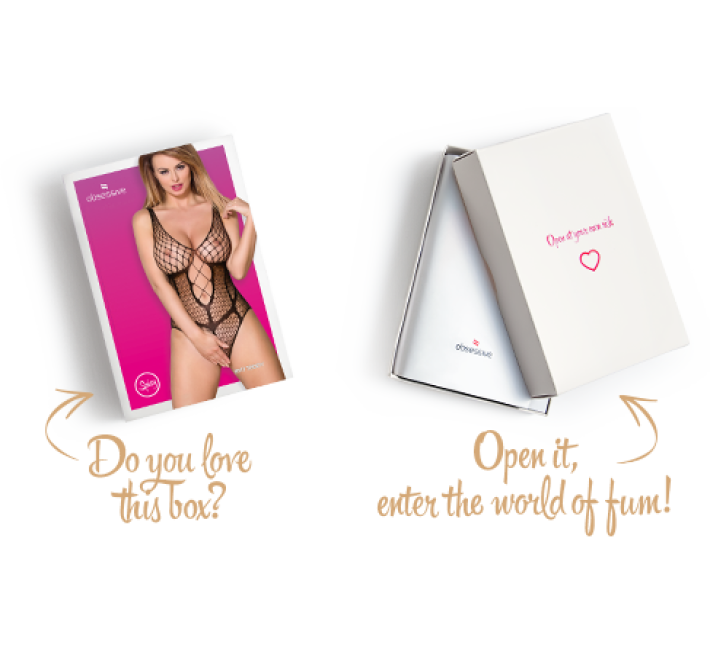 Бодістокінг із великої сітки з доступом Obsessive B117 teddy чорний S/M/L