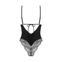 Тедди Obsessive Lobellis teddy, XL/2XL, черное, лиф с мягкой чашкой, открытая спина, низ-стринги
