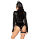 Эротический костюм кошечки Leg Avenue Fierce Feline XS, боди, пояс с подвязкой, маска кошки
