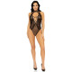 Боди Leg Avenue Net and lace halter bodysuit Black OS