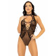 Боди Leg Avenue Net and lace halter bodysuit Black OS