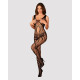 Сітчастий бодістокінг з вирізами та малюнком Obsessive Bodystocking G328 чорний S/M/L